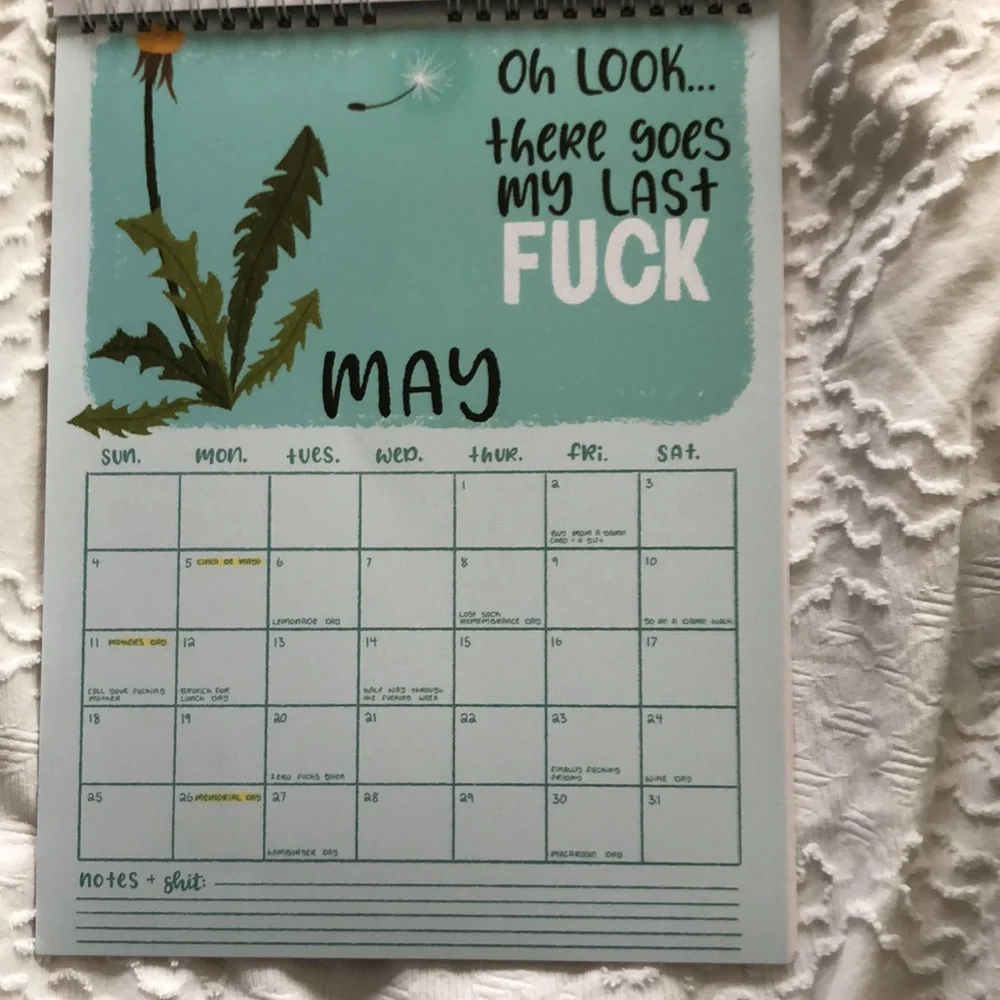 Paper Bunny Press 2025 Funny wall calendar 9x12